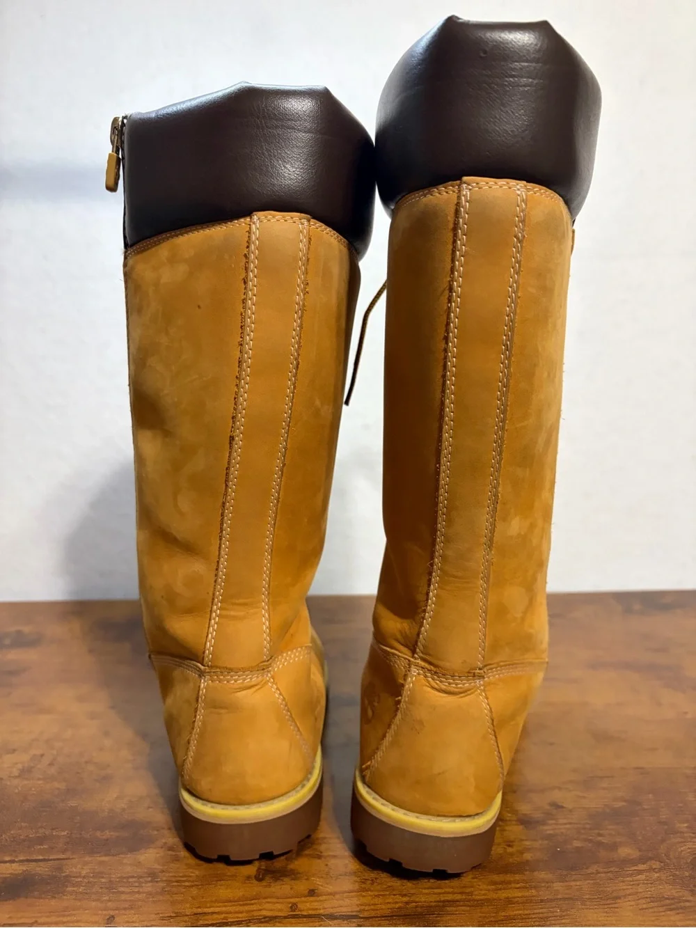 Timberland Kids Tall Lace-Up Boots in Wheat and Dark Brown